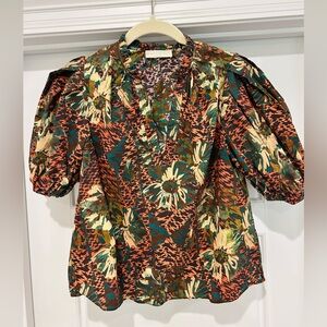 Ulla Johnson Floral Puff Sleeve Top